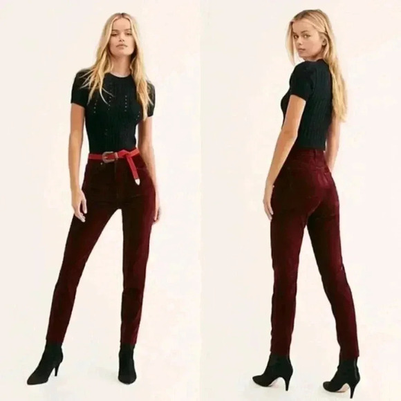 FREE PEOPLE STELLA VELVET SKINNY JEANS - Picture 1 of 6
